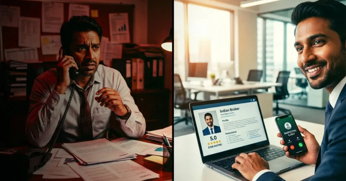 Verified real estate broker with strong digital profile receiving high-quality property inquiry online | Sirf Broker