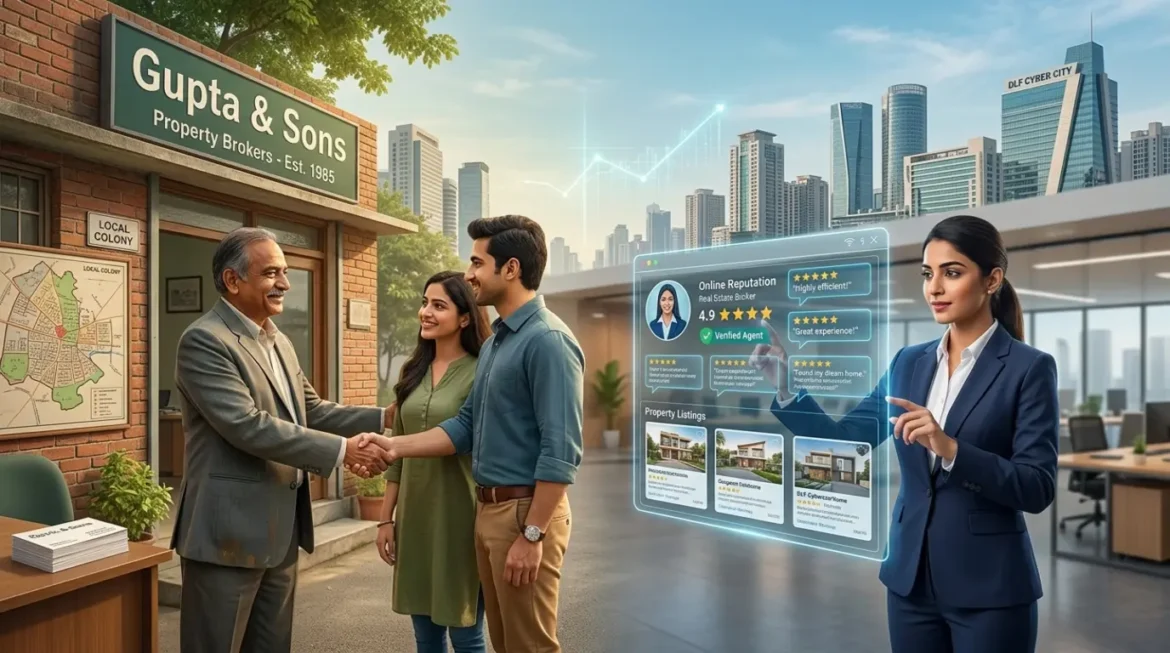 Delhi NCR property buyer checking online reviews and verified broker profile before contacting agent | Sirf Broker