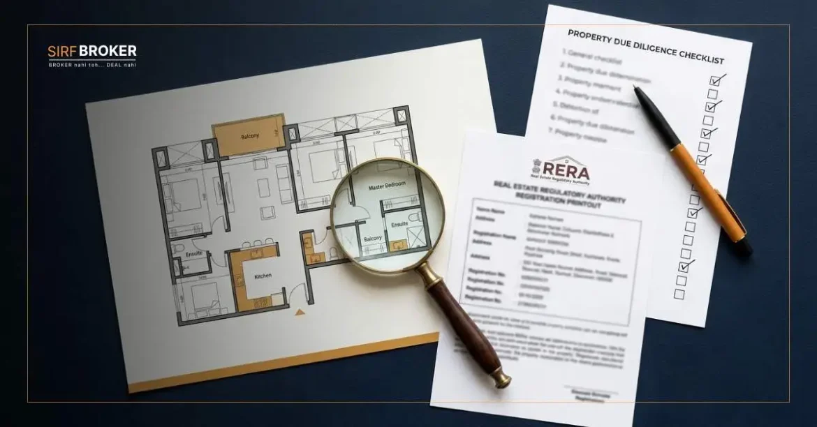 Developer due diligence checklist for real estate brokers India — RERA verification and builder track record check